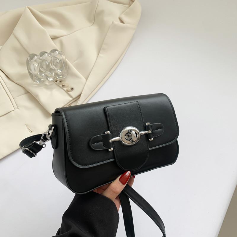 Chic Retro Pu Small Shoulder Bag For Women Trendy Crossbody With Stitching Details