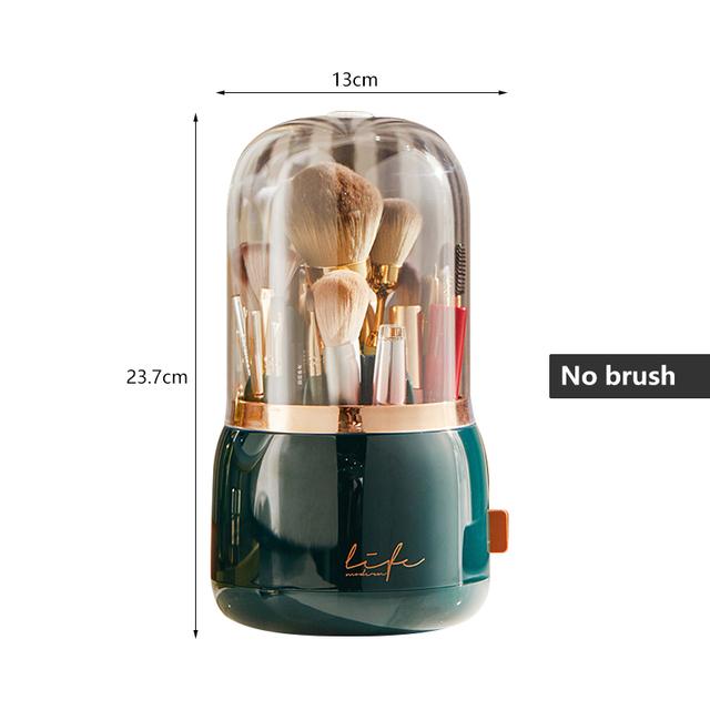 360° Rotating Makeup Brushes Holder Portable Desktop Makeup Organizer Cosmetic Storage Box Make Up Tools Jewelry Container