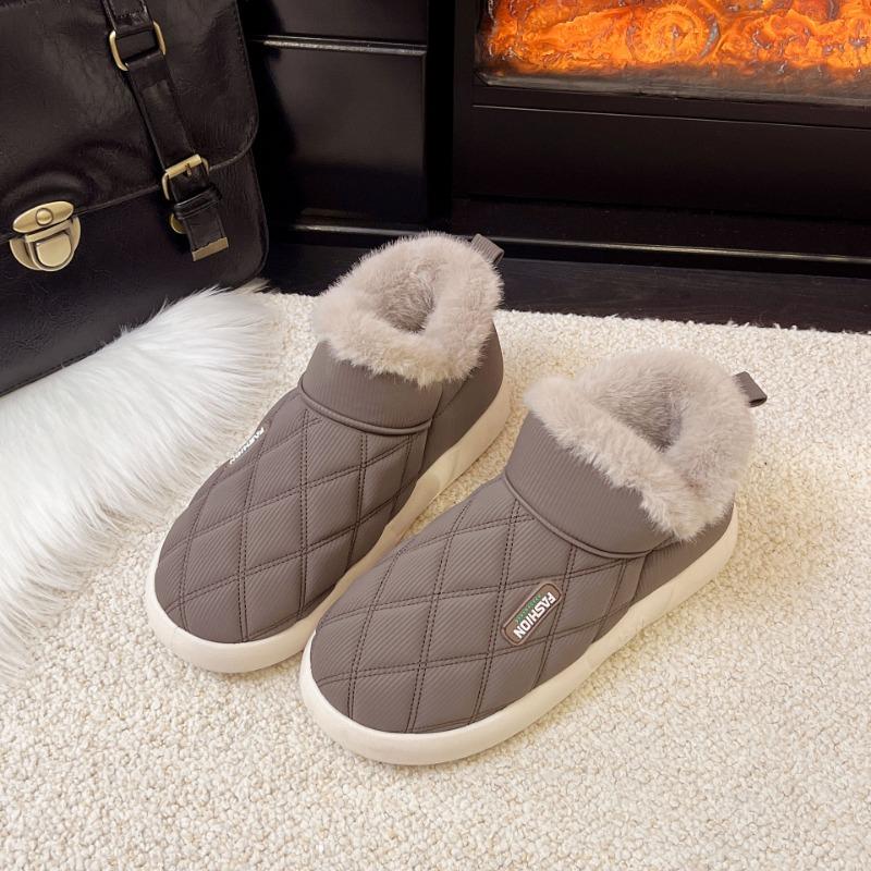 Winter new one-pedal cotton shoes non-slip soft-soled thick-soled dad shoes warm and velvet home shoes indoor cotton slippers
