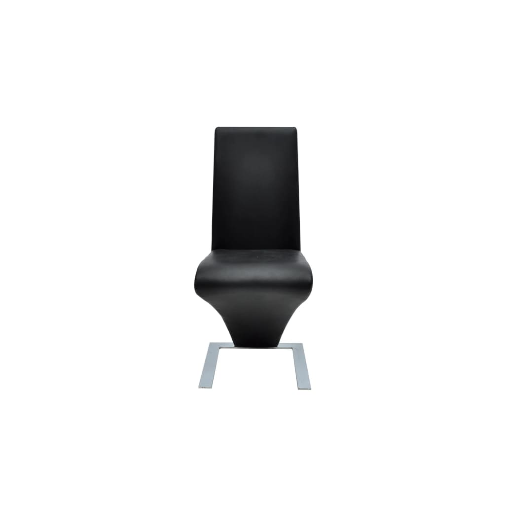Esstischstühle, 4 Stück, Schwarz, Kunstleder