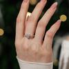 NEW 925 Silver Romantic Heart Bow Ring Delicate Shining Inlaid Design, Sweet Luxury Engagement Ring for Women Jewelry