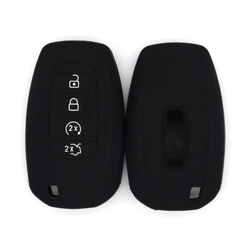 Silicone key cover, suitable for the old Lincoln Smart 4-button car key protective bag, high-quality shockproof key cover чёрный