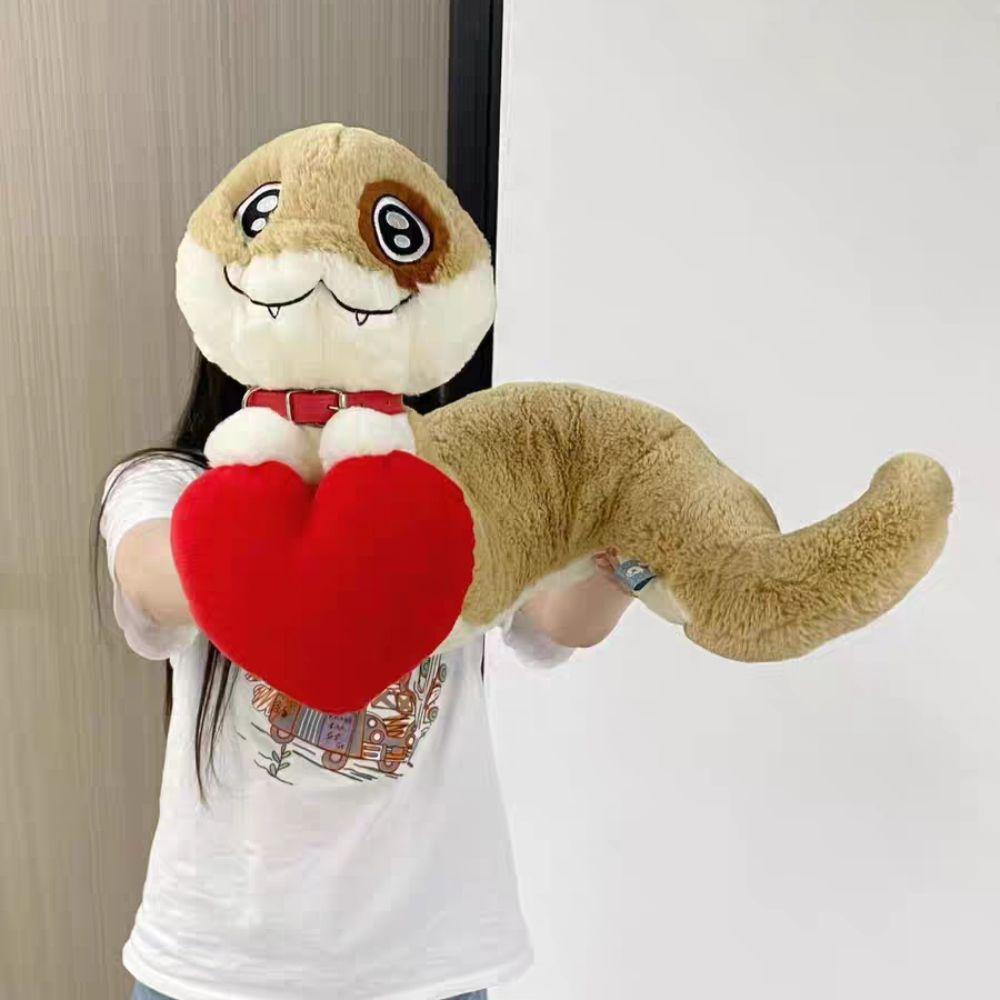 

Fluffy Snake Dog Plush Doll with Yellow Hat Serpentine Puppy Plush Toy Children Gift 20cm жовтий