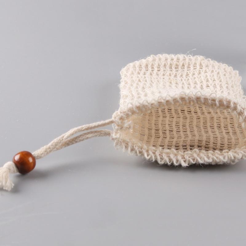 4st duschbadkar Sisal Tvålpåse Mesh Tvålpåse Saver Pouch Bar Tvål Exfolierande Meshpåsar för dusch Bubbelskum nätficka