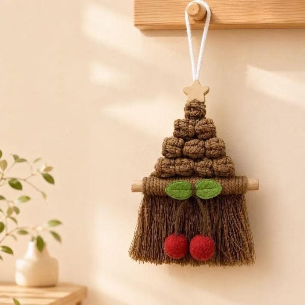 Cotton Xmas Tree Hanging Pendant Hand Woven Christmas Door Hanging Home Christmas Decor