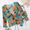 New Print Mesh Sun Protection Three-Piece Bikini Swimwear