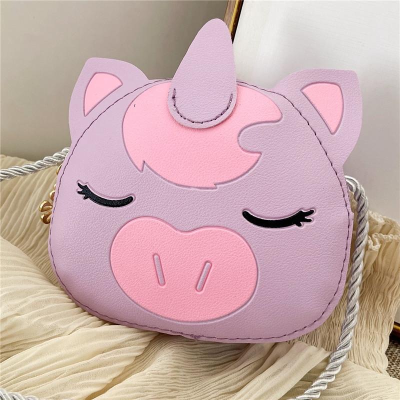 Kids Girls Small Pu Leather Crossbody Bag With Zipper For Daily Use