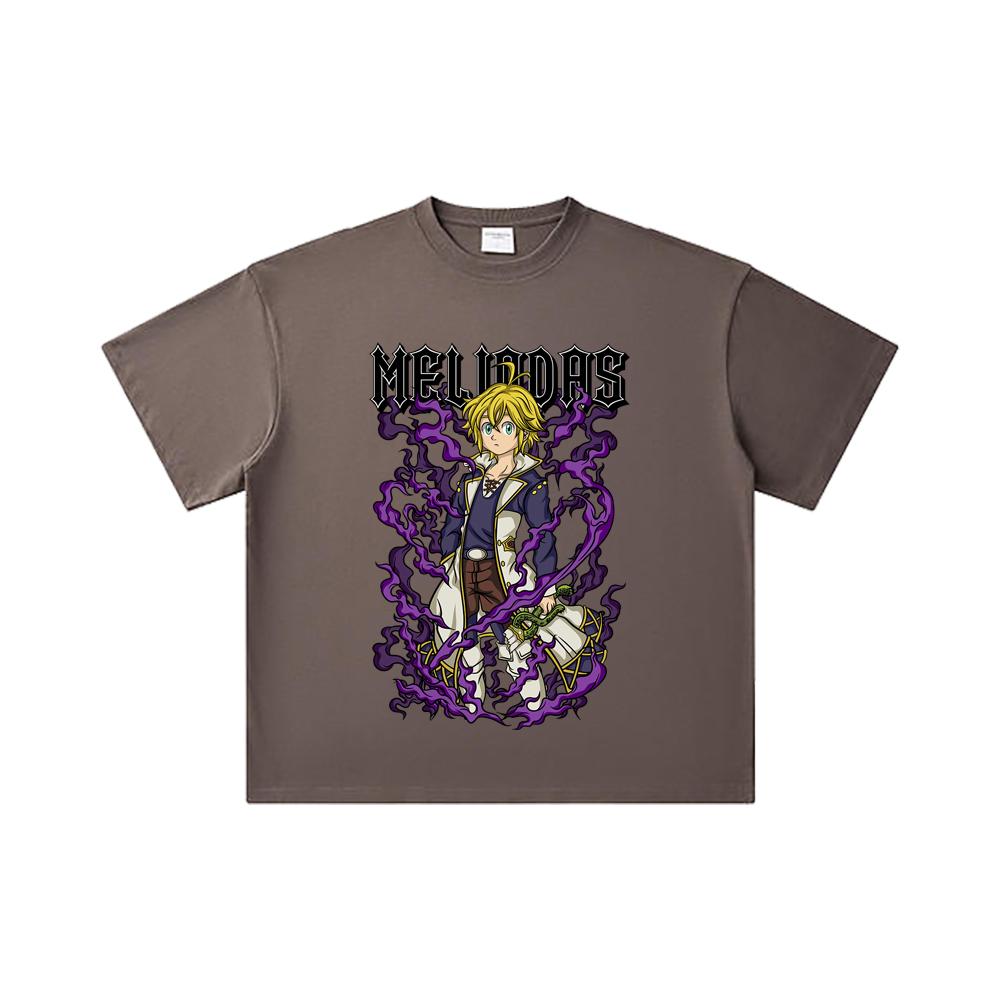 260 GSM Double Yarn 32 Count 100% Cotton Seven Deadly Sins V7 Meliodas Print Unisex Heavy Cotton T Shirt