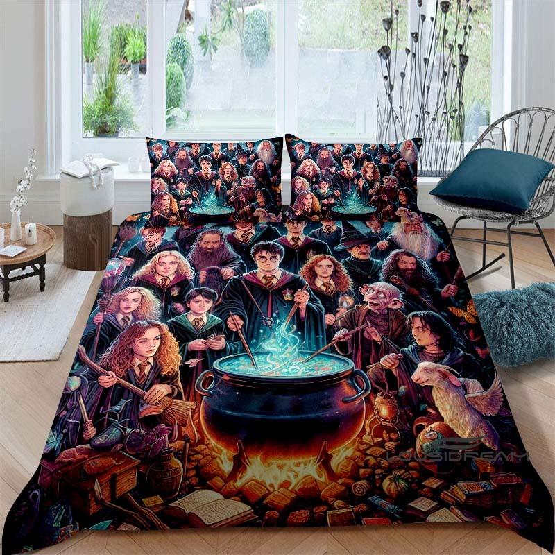 HD Image H — Harry Potter Bedding Set: 3D-Printed Cartoon Duvet Cover — Soft, Comfortable