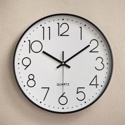 Leise Wanduhr aus Kunststoff, Kreative und modische dreidimensionale Wanduhr mit digitaler Skala für Wohnzimmer, Uhr 12 Zoll 30 cm