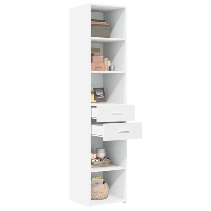 VidaXL Buffet haut blanc 40x42,5x185 cm bois d'ingénierie, buffet, placard, armoire latérale, armoire, armoire de rangement, 3281441