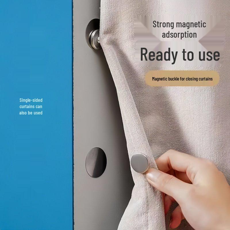 Magnetic Blackout Curtain Bungee: No-Punch Wall Fixer for Dorm & Shower