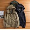 Herren Winddichte Wanderjacke mit Kapuze Kleidung Softshell Wasserdichter Mantel Kletterbekleidung