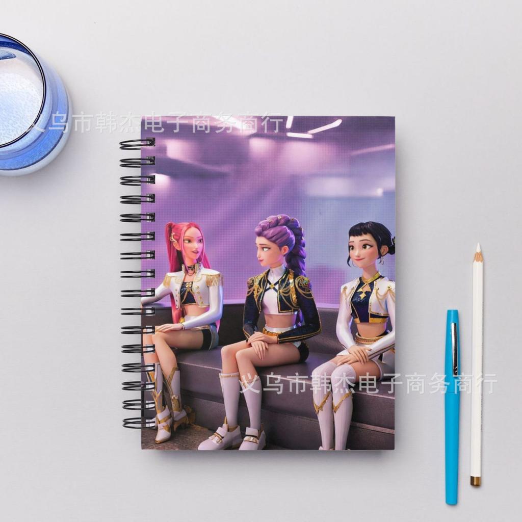 KPoP Demon Hunter A6 Spiral Notebook Anime Cartoon Huntrix Peripheral Journals Student School Stationery Supplies Birthday Lovely Gift