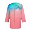 Women's Casual V-neck Gradient Print Three-quarter Sleeve Fashion Top
