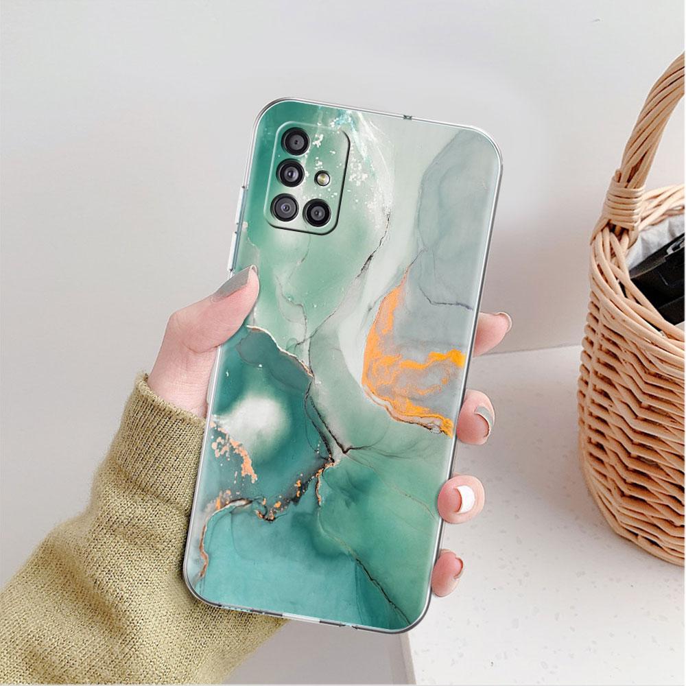 Marble Pattern Luxury Cool Clear Case For Samsung Galaxy A52 A12 A51 A32 A21s A71 A32 A22 A50 A70 A31 A72 5G Phone Cover