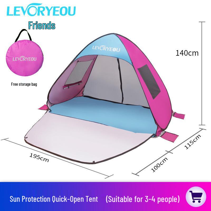 Automatic Double Person Tent with Sunshade & Easy Setup for Beach, Park, & Fishing