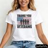 Thank You Veterans Shirt Memorial Day Tops Patriotic USA Flag Shortsleeved Shirt Veterans Day Gift Army Women Clothes