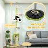 Floor-to-Ceiling Cat Tree, 5 Levels 220-240 Cm, Flower Platforms, Den, Hammock, Green