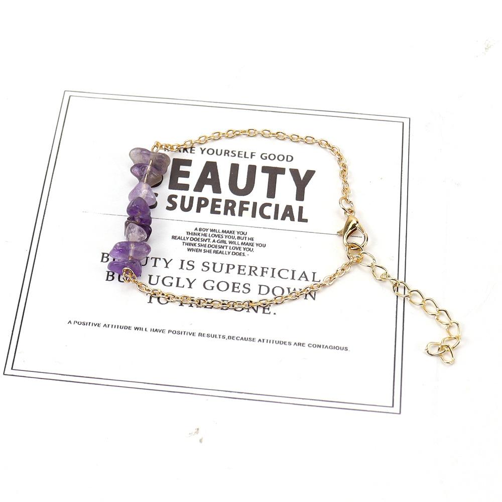Drainage Natural Crystal Agate Gravel Semi-Precious Stone Bracelet Bracelet Irregular Stone Jewelry B79