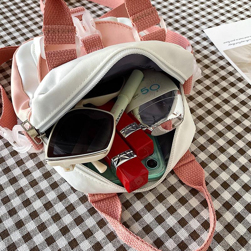 Fashion contrasting color portable small bag women's 2025 new shoulder messenger women's bag simple personalized small cloth bag