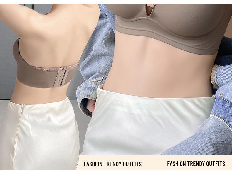 Women's Seamless Strapless Anti-Sagging Half-Cup Bra - Small Chest Enhancing, Non-Slip, Thickened, Sexy, Summer Style