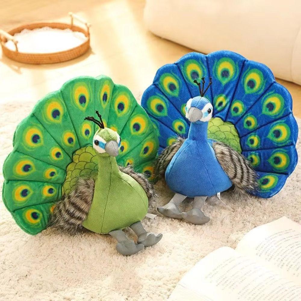 Spreads Tail Simulation Peacock Plush Toys PP Cotton Baby Peacock Plush Toys  Room Decoration