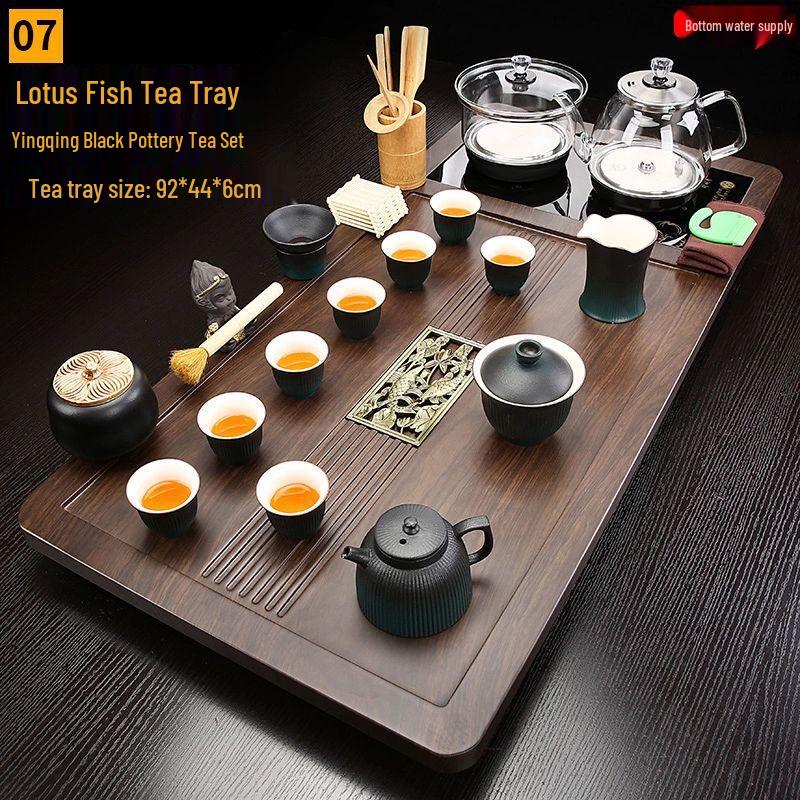 Automatic Tea Tray with Integrated Kettle & Tea Set