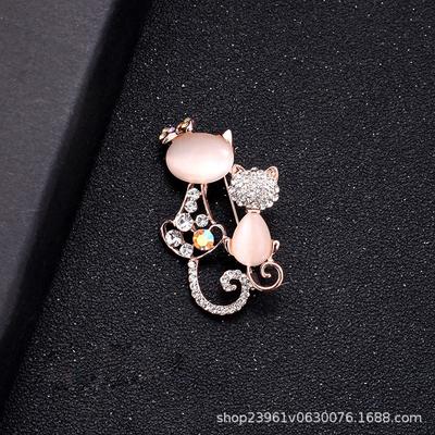 Broche strass pour chatte automne et hiver broche tempérament haut de gamme épingle rétro broche anti-lumière accessoires pour manteau
