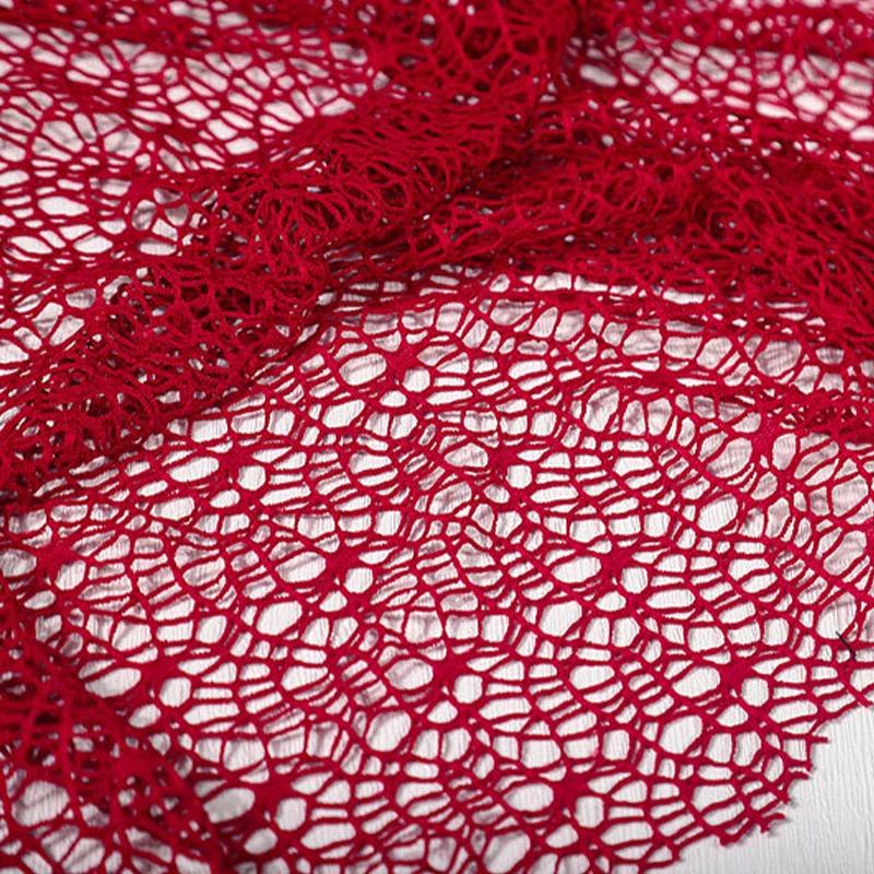 1Yard Avocado Green Hollow Mesh Gauze Irregular Winding Texture Creative Dress Diy Clothing Sewing Fabric Bouquet Packaging