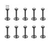 ZS 10 Pcs/lot Gold Color 16/18G Stainless Steel Labret Lip Piercing Men CZ Crystal Ear Cartilage Tragus Helix Piercings 6/8/10MM
