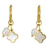 18K Gold-Plated Stainless Steel Clover Pearl Earrings - European & American Fashion for Women