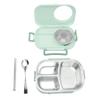 1450ml Lunch Storage Container 3 Compartment Thermal Lunch Box Double Layer Container  For Travel