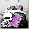 Skull King Queen Duvet Cover Gothic Skeleton Bedding Set for Adults Youth Personalized Halloween Bones Polyester Quilt Cover