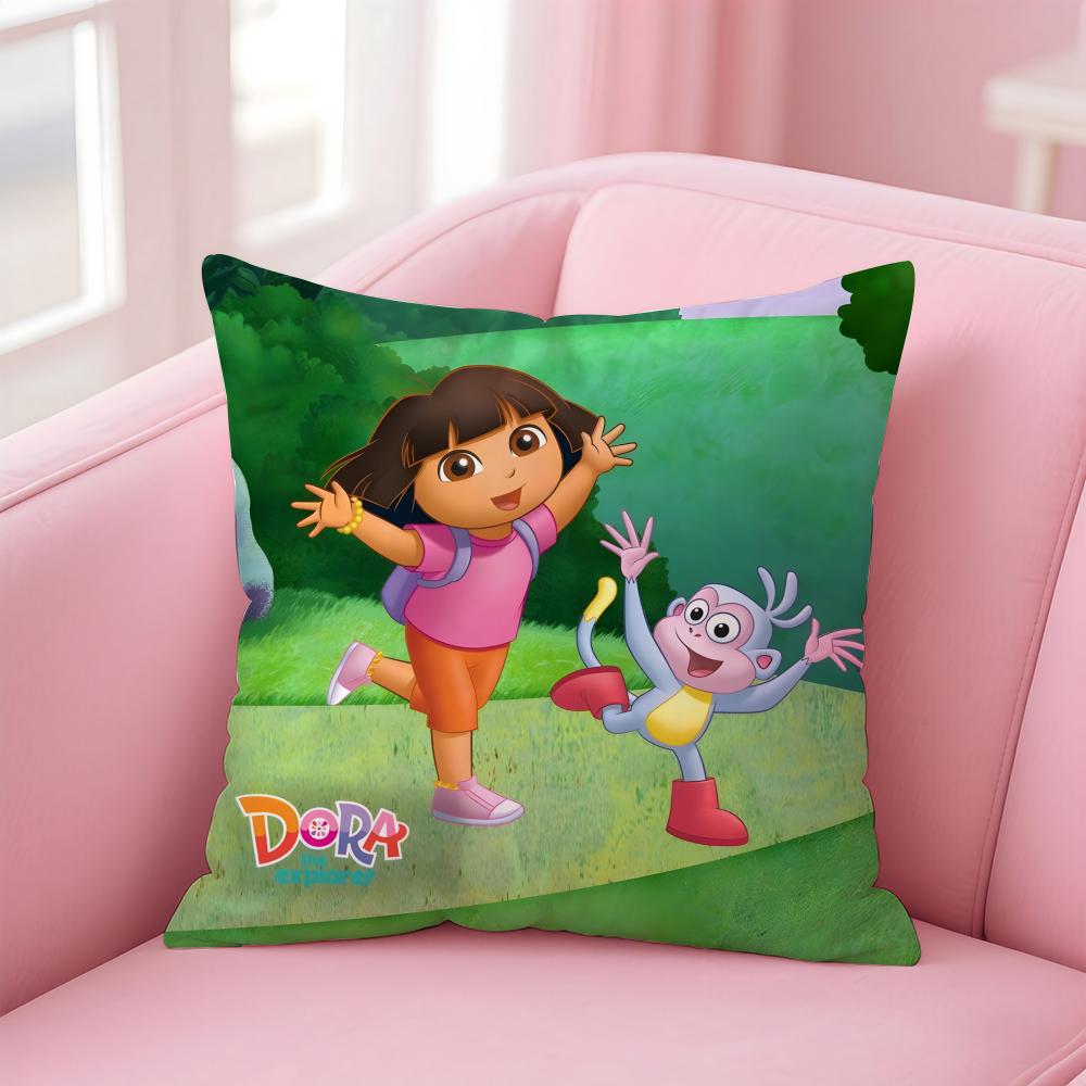 Anime Cute D-Dora the E-Explorer Cushion Cover Comfortable Reversible Pillow Cover Ideal for Car Sofa Bedroom & Beyond