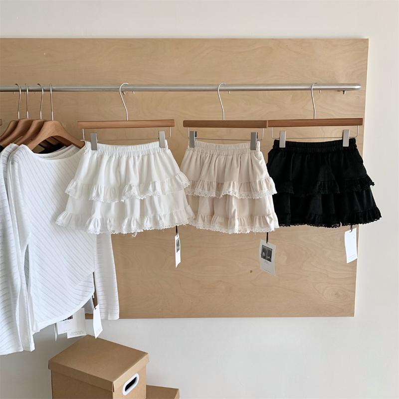 French Solid Lace Sweet Puffy Skirt New Women's Autumn Winter New Ballet Style Cake Skirt Fashion High Waist Short A-line Skirts