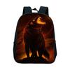 Animal Wolf Pattern Printed Backpack for Primary and Secondary School Students, Large Capacity Backpack