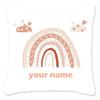 Rainbow Print Custom Cushion Cover Adult Children Personalized Name Customize Pillowcase Home Housewarming Birthday Gifts