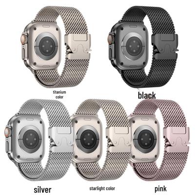 Kompatibles Mailänder Armband für Apple Watch 10. Generation, 24 mm Edelstahlschließe
