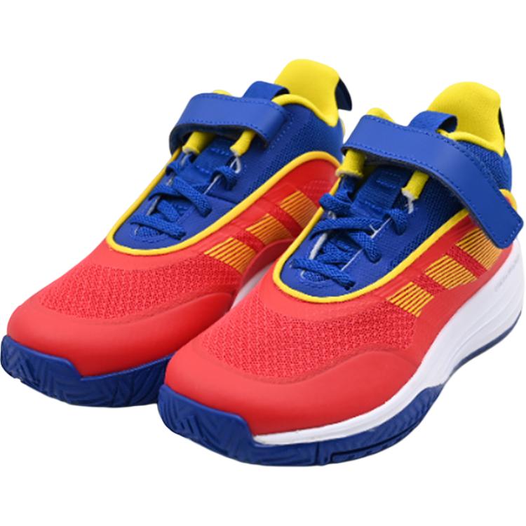Adidas OwnTheGame Abrasion Resistant Mid Top Children's Basketball Shoes Red/Blue/Yellow Kids' Sneakers JR6000