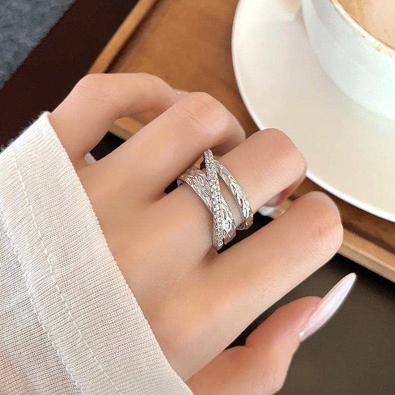 Enamel Drop Glaze Love Ring Female Niche Design Fashion Light Luxury Zircon Temperament Blogger Same Ring Female Adjustable opening