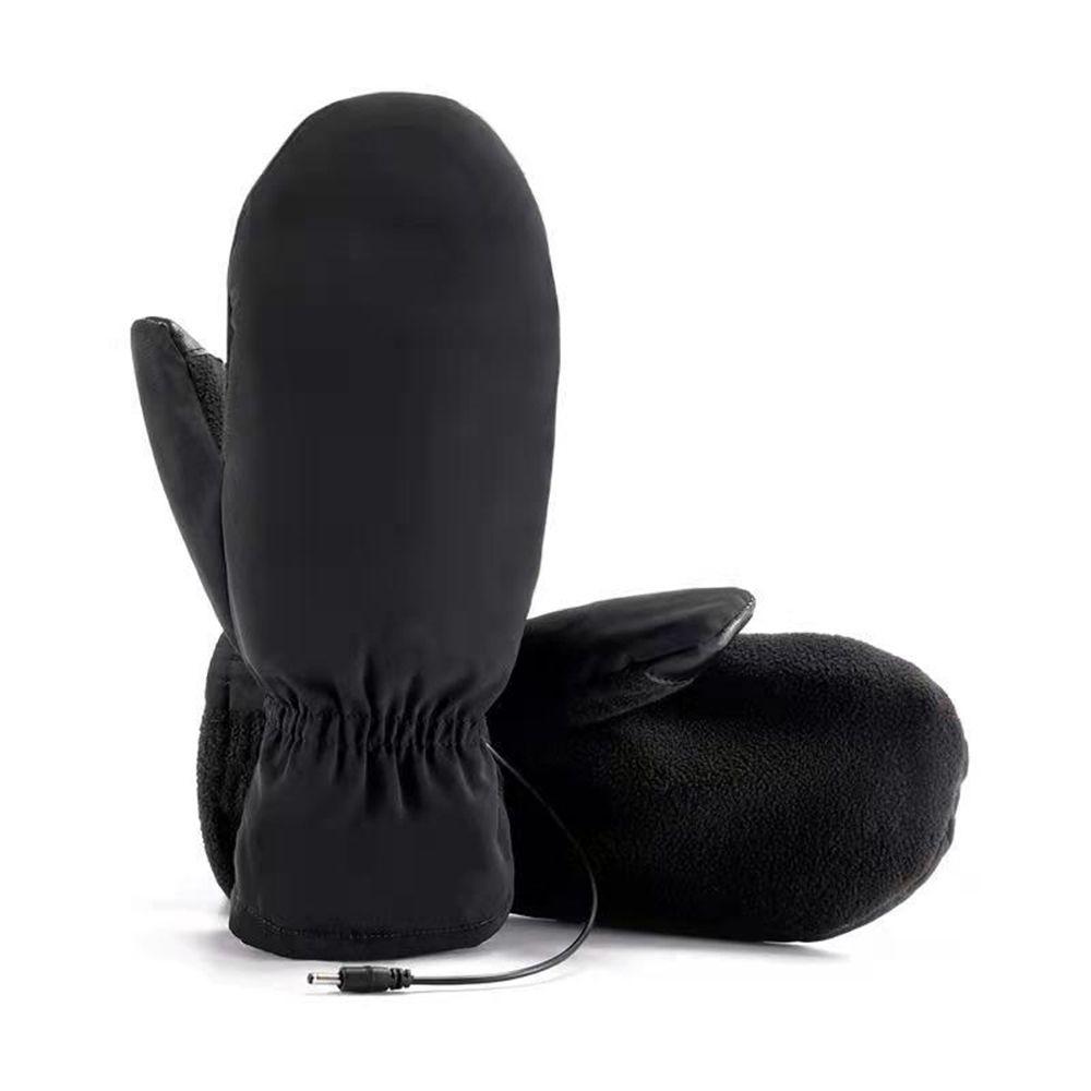 

1 пара мужских женских велосипедных грелок с сенсорным экраном, USB электрические термоперчатки для лыж, зимние перчатки с подогревом чёрный