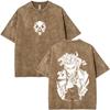 Camisetas Vintage Lavadas Con Estampado De Anime Gachiakuta Enjin De Doble Cara Para Hombre Y Mujer, Camiseta Oversize D 282