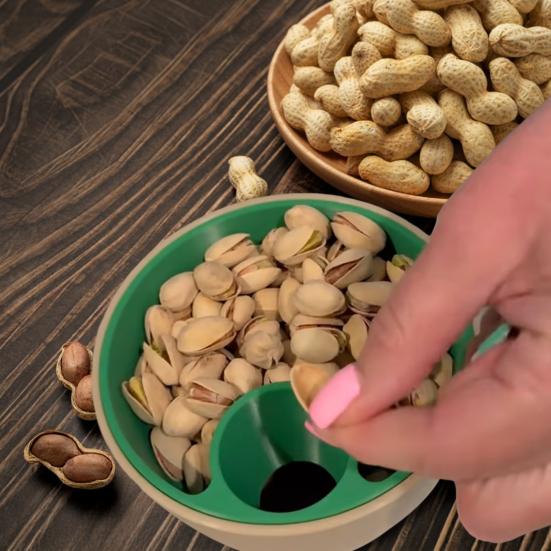 Dvoukomorová miska na pistácie Snack Cukroví Ovoce Arašídy Třešně Popcorn Edamame Ořechová skořápka Úložná mísa Snack Cukroví Dvojitá miska Servírovací mísa