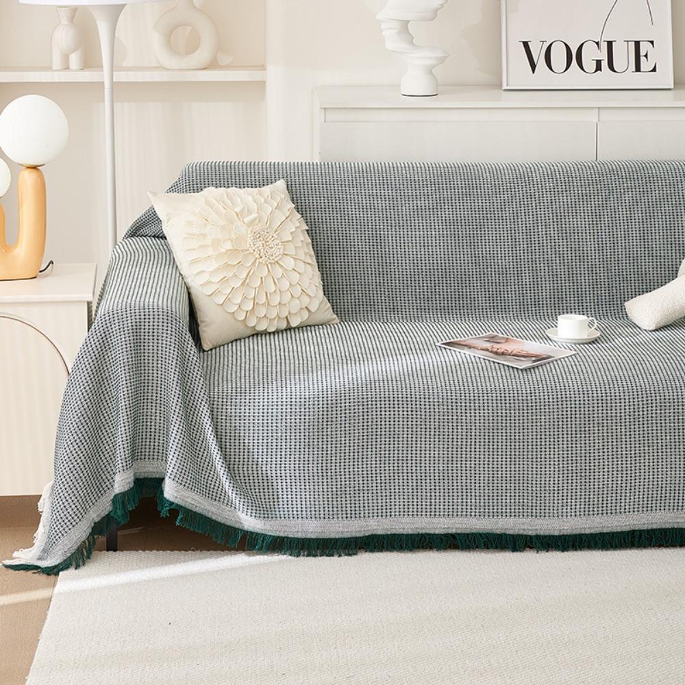 Cream Style Sofa Cover Full Coverage Universal All Season Couch Blanket for Picnic Camping