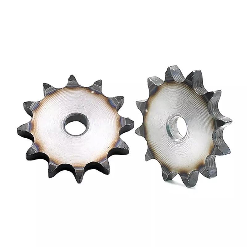 08B Flat Sprocket 10T-45T, 12.7mm Pitch, 7mm Thick A3 Steel Surface Hardened Chainwheel for Industrial Drive & Conveyor Systems