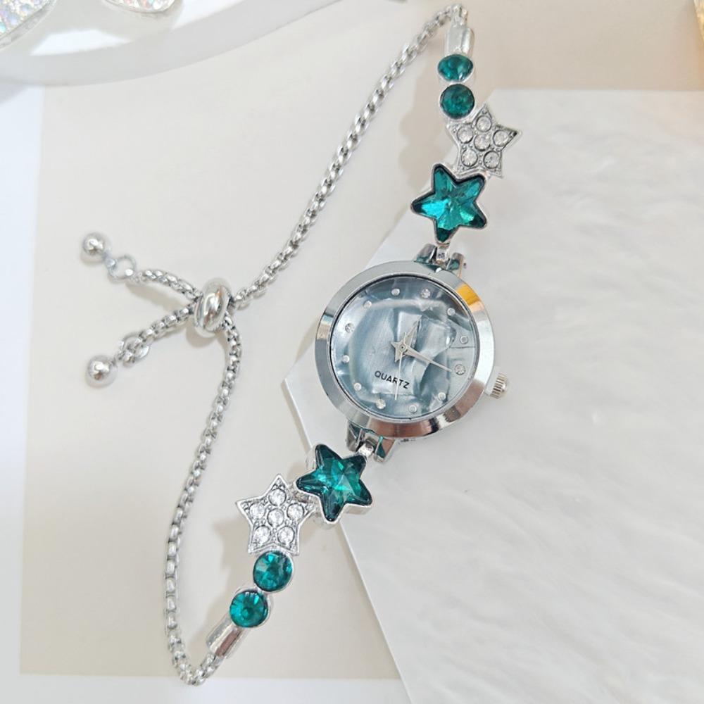 Alloy Star Chain Watch Adjustable Quartz Watch Fashion Ladies Wristwatch  for Women Girls