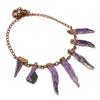 Amethyst Handmade Gemstone Necklace, Copper Electroformed Necklace Antique Jewelry, For Engagement Gift