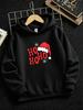 Children Boys' Pullover Hooded Sweatshirt, Red Bold Letter Stacked Christmas Hat White Snowflake Cartoon Holiday Front Print Long Sleeve Hoodie, Chris