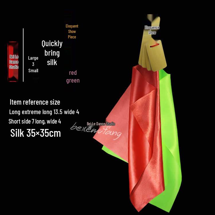 Small Square Towels for Adult Performance and Kindergarten Dance Props: Bamboo Clappers and Silk Ribbons for Eloquence Training